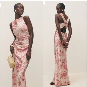 NEW NWT Reformation Anaiis Silk Dress Cameo Rose